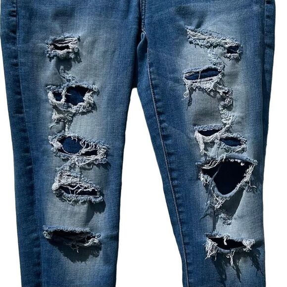 American Eagle Jeans Women’s 6 Short Hi-Rise Jegging Super Stretch Distressed - Picture 3 of 11